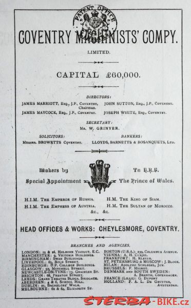 Coventry Machinists Co.  – 1887