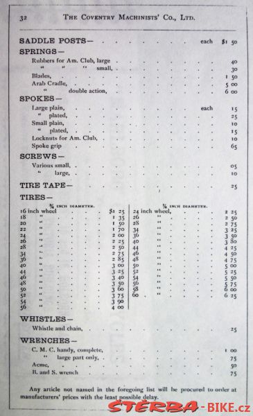 Coventry Machinists Co.  – 1889