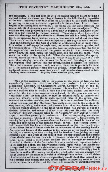 Coventry Machinists Co.  – 1887