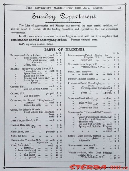 Coventry Machinists Co.  – 1884