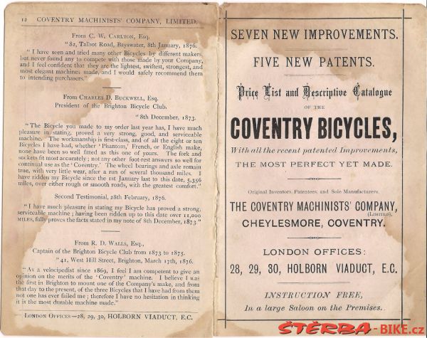 Coventry Machinists Co.  – 1876