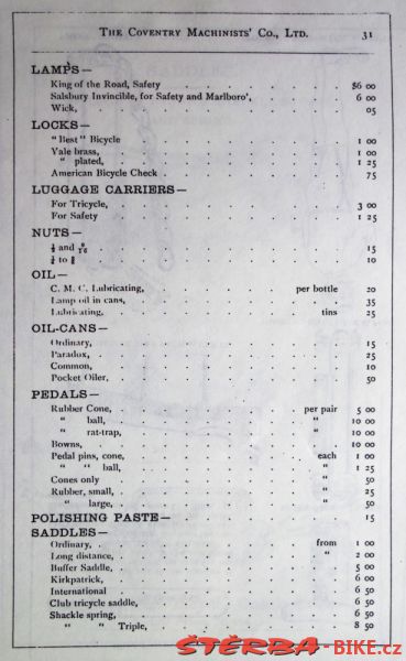 Coventry Machinists Co.  – 1889