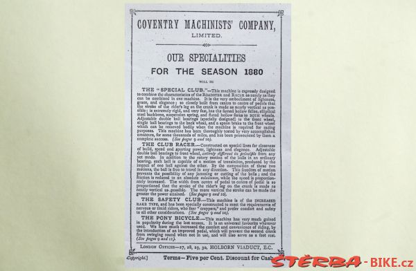 Coventry Machinists Co.  – 1880