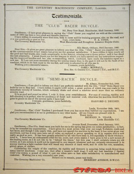 Coventry Machinists Co.  – 1885