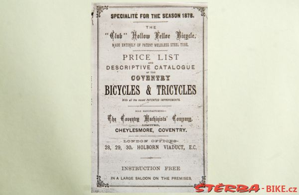 Coventry Machinists Co.  – 1878