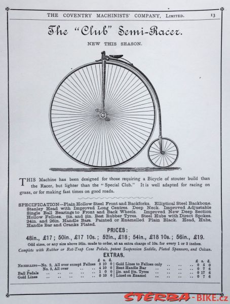 Coventry Machinists Co.  – 1884