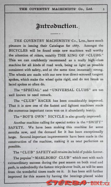 Coventry Machinists Co.  – 1887