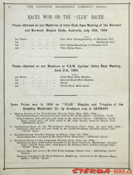 Coventry Machinists Co.  – 1885