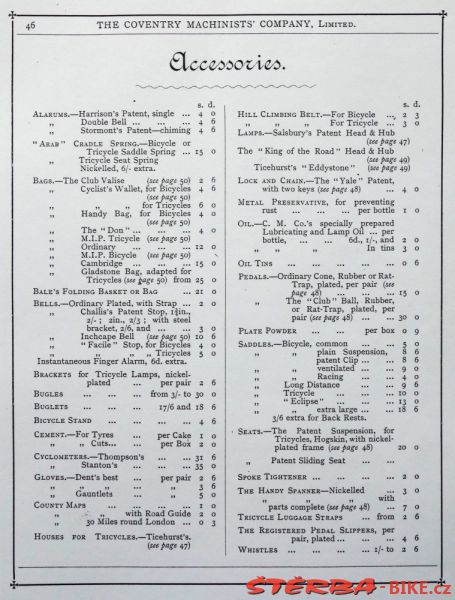 Coventry Machinists Co.  – 1884