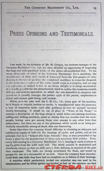 Coventry Machinists Co.  – 1889