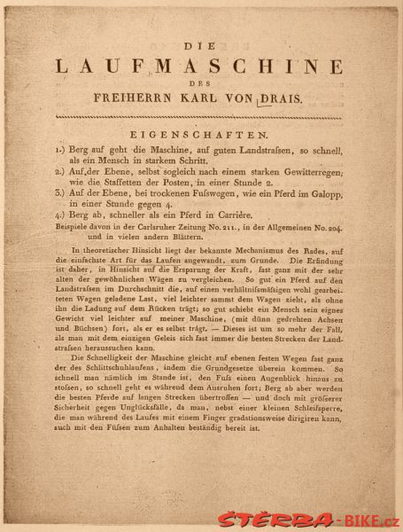 Baron Drais patent 1817