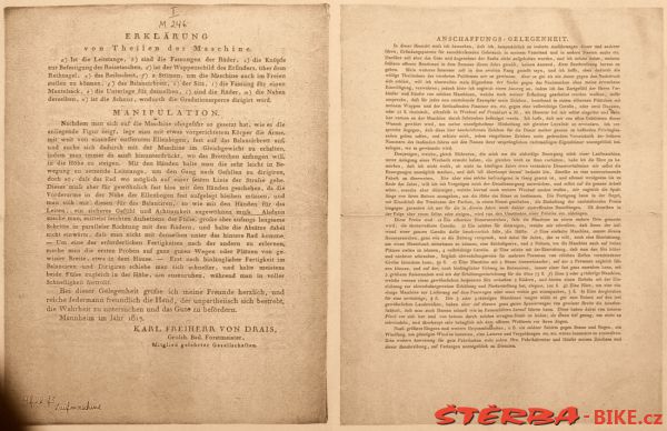 Baron Drais patent 1817