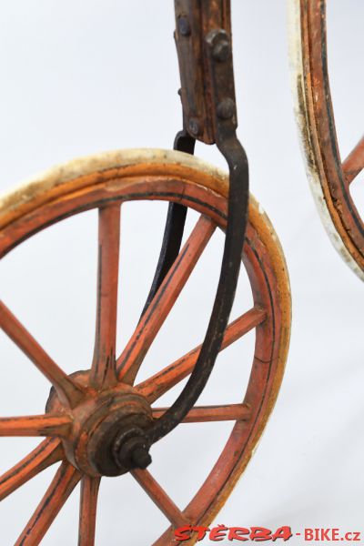 Wooden high wheel, made in France probably  – after a year 1874