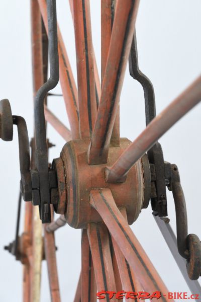 Dřevěné vysoké kolo, pravděpodobně Francie – po roce 1874