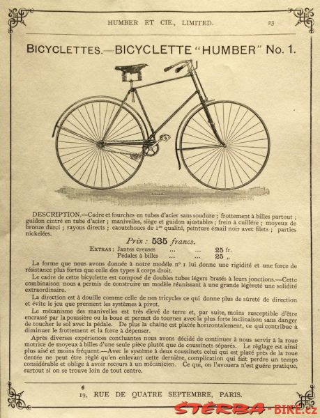 HUMBER & Co.Ltd.,(suspension front fork), England - 1890