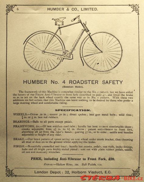 HUMBER & Co.Ltd.,(odpružená přední vidlice), Anglie - 1890
