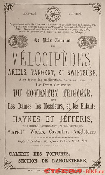 "Tangent" - Haynes & Jefferis, Ariel Works, England 1878