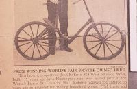 1904 St. Louis World's Fair Wooden Bicycle