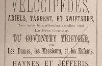 "Tangent" - Haynes & Jefferis, Ariel Works, England 1878
