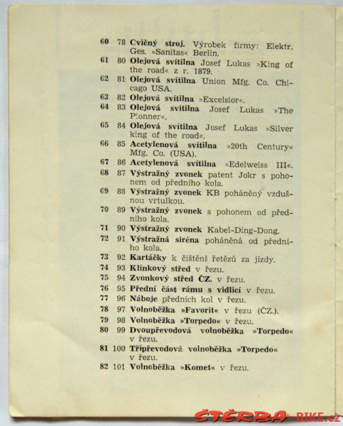 Vondřichs' collection – first catalogue