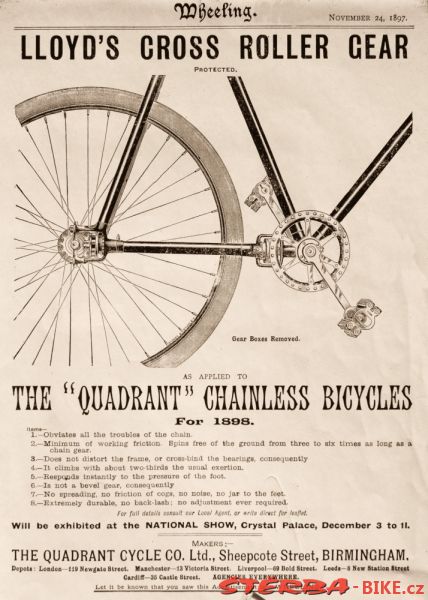 Cross Roller, Quadrant Tricycle Co., Anglie – okolo 1897