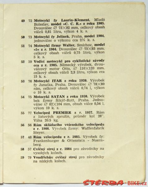 Vondřichs' collection – first catalogue