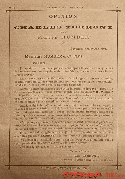 Humber & Co., Ltd. England - 1893/94