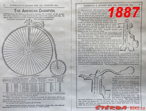 Gormully & Jeffery catalogue 1887/1890