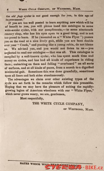 The White Cycle Company catalogue 1889