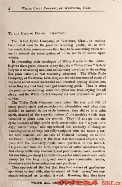 The White Cycle Company catalogue 1889