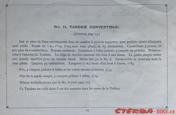 The Quadrant Tricycle catalogue 1885/1887