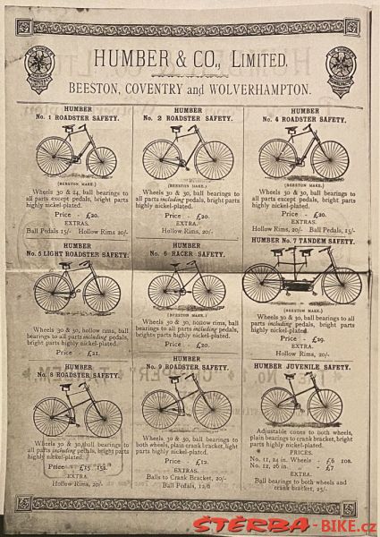 Roadster safety - prototyp Humber & Co., Anglie 1888/89