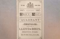 The Quadrant Tricycle catalogue 1885/1887