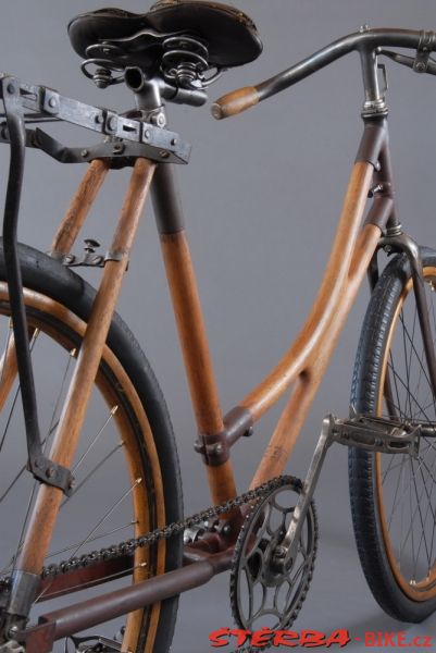 Lady's bicycle with wooden frame, unknown factory, c.1910