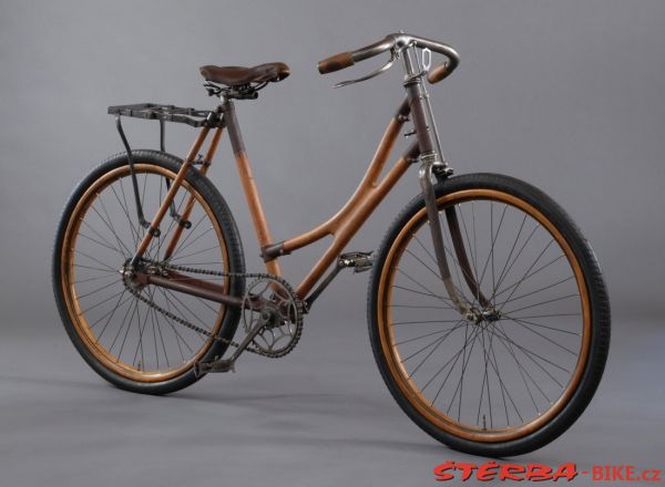 Lady's bicycle with wooden frame, unknown factory, c.1910