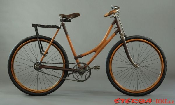 Lady's bicycle with wooden frame, unknown factory, c.1910