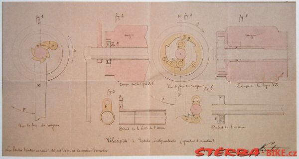 Velociped s volnoběhem - A.Boeuf, Francie (System NICOLET), 1869