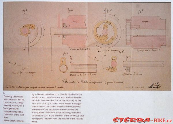 Velociped s volnoběhem - A.Boeuf, Francie (System NICOLET), 1869